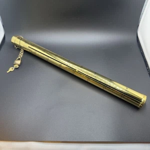 Vintage Messing tragbare Röhrenbank mit Schloss und Schlüssel Nickel Viertel Münzzähler - Bild 1 von 8