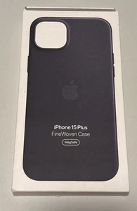 Coque Apple fine tissée iPhone 15 Plus noire - Photo 1 sur 4