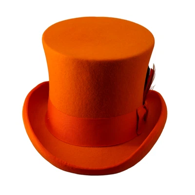 Top Hat  Wool Felt Victorian Steampunk Mad Hatter Cosplay Red Black Purple Gray - Image 1 of 4