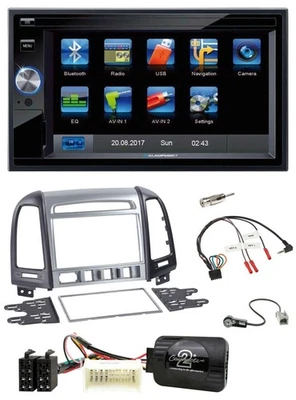 Blaupunkt 2DIN Bluetooth TMC USB Lenkrad SD Navigation für Hyundai Santa Fe 4 Sc - Bild 1 von 4
