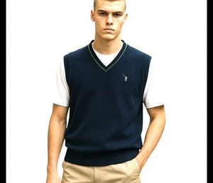 William Murray Golf Vest NWT Navy Large All Cotton Preppy - Picture 1 of 7