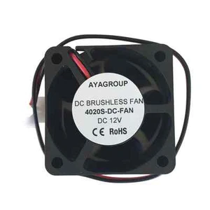 AYA 40x40x20mm 12V 2Pin 40mm 4020S DC Brushless Cooling Fan w/2-Pin Connector - Picture 1 of 3