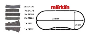 Märklin C-Gleis Set - Gleisoval mit Ausweichgleis - 184 x 76 cm - 28 Teile - NEU - Bild 1 von 3