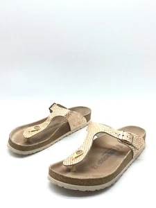 BIRKENSTOCK Gizeh Magic Snake Gold Sandalias Para Mujer T.40 US.8 UK.7 - Imagen 1 de 5