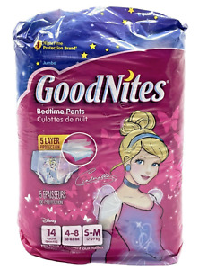 Cinderella Goodnites Bedtime Pants S-M, 38-65lbs 14 Count Package