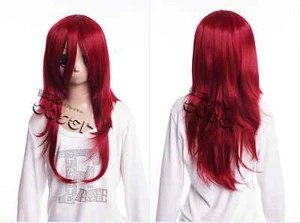 W-17-BC20 rojo graduado 60cm largo cosplay peluca peluca peluca pelo anime manga carnaval - Imagen 1 de 5