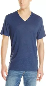 John Varvatos L6034 Blue Star USA Pintuck V-Neck T-Shirt Men's Size Small - Picture 1 of 2