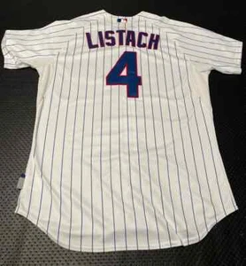 Camiseta deportiva de los Cachorros de Chicago usada para el hogar de Pat Listach parche conmemorativo holograma de Grandes Ligas - Imagen 1 de 10