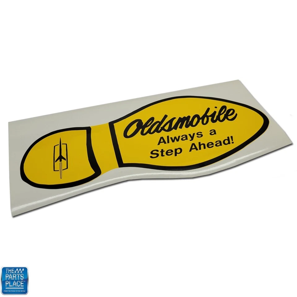 Calcomanía de venta vintage para piso de concesionario Oldsmobile amarillo Foto 1 de 1
