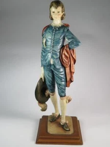 DETAILED CAPODIMONTE RESIN Figurine Gainsborough's Blue Boy SIGNED A SANTINI - Picture 1 of 5