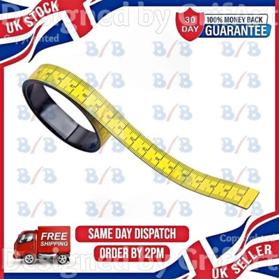 1 METRE METRIC RULER  MAGNETIC FLEXIBLE BENDY MEASURE MEASURING TAPE RULE STRONG - Image 1 of 4