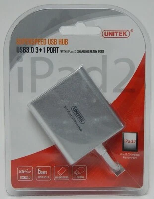 Unitek Superspeed USB Hub USB 3.0 3+1 Port w/ iPad2 Charging Ready Port Y-3043 - Image 1 of 4
