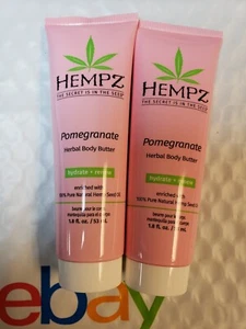 2X HEMPZ Pomegranate Herbal Body Butter Ultra Nourishing Lotion 1.85 oz lot of 2 - Picture 1 of 1