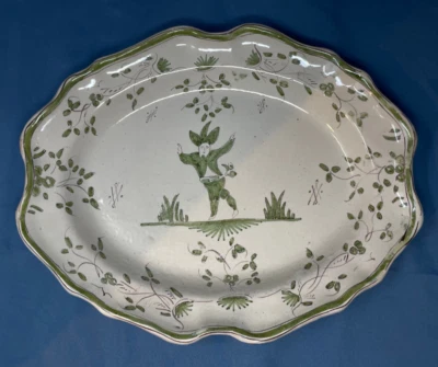 French Faience  18th Century Lallier de Moustiers 13" Oval Platter - Image 1 of 4
