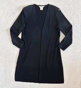 Exclusively Misook Long Cardigan Sweater Womens XS Jacket Black Korean Designer - Picture 1 of 20