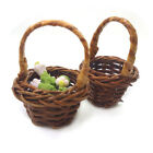 1 Pcs 1: 12 Dollhouse accessories Mini Kitchen round rattan basket fruit bas FS