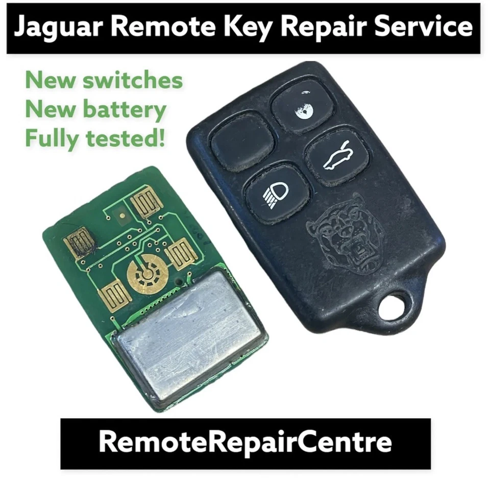 Repair Service JAGUAR XK8 XJ8 X308 XJR XKR 4 Button Remote Key Fob - Image 1 of 1