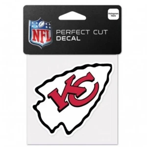 NFL Kansas City Chiefs Logo  ON 4" x 4" Perfect Cut Decal - Picture 1 of 1