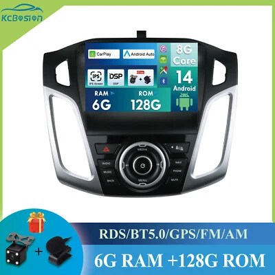 128G Android 14 Carplay IPS Car Stereo Radio BT GPS RDS For Ford Focus 2012-2018 - Image 1 of 4