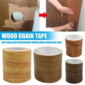 1 Roll Wood Grain Realistic Duct Tape Skirting Line FloorTape Repair Adhensive - Picture 1 of 18