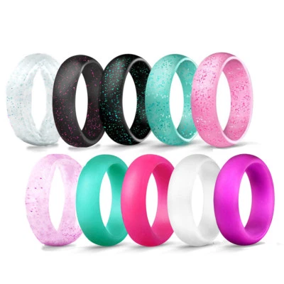 Silikonring Für Männer Und Frauen Gummiband Sportring Glitzernd/Solide+  , - Bild 1 von 4