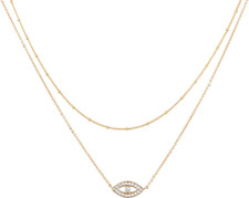 Layered Heart Necklace Pendant Handmade 18K Gold Plated Dainty Gold Choker Arrow