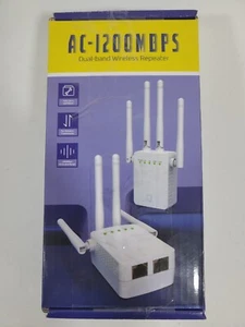 AC 1200 Mbps dual band wi-fi wireless repeater, extender, white, open box - Picture 1 of 6
