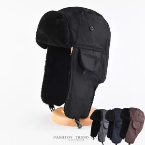 Cappello da sci uomo invernale cacciatore aviatore soldato paraorecchie caldo russo impermeabile UK - Foto 1 di 16