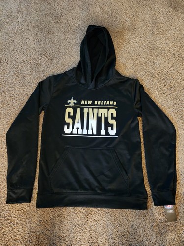 VETEMENTS NUOVO ORLEANS SAINTS PULLOVER FELPA CON CAPPUCCIO YOUTH XL (18 20) NFL TEAM APPAREL NUOVO DI ZECCA!