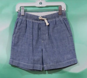 Crewcuts Size 6 Boys Blue Chambray Elastic Drawstring Waist Three Pocket Shorts - Picture 1 of 3