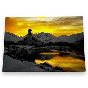 Postal Iglesia Ortodoxa Rusa Unalaska Alaska Tarjeta Cromada C117 - Imagen 1 de 3