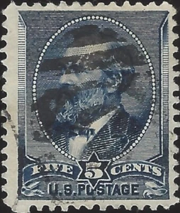 US Scott #216 Used Fine 5 Cent 1888 James Garfield Stamp - Picture 1 of 1