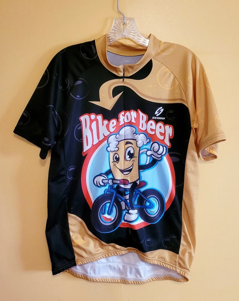 Bicicleta Para Cerveza Ciclismo Jersey Grande 3/4 Cremallera Bolsillos Traseros Scudo Pro Envío Gratis Foto 1 de 4