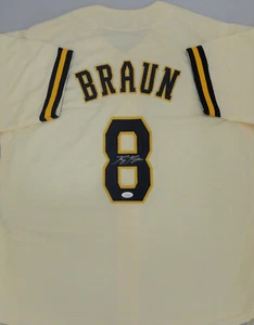 Brewers MVP Outfielder RYAN BRAUN Signed Custom Replica Cream Jersey AUTO - BAS - Picture 1 of 3