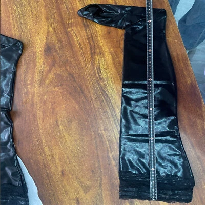 Sexy Stocking Latex Long Sock Unti-Skid Wetlook Thigh High Stockings Club Exotic - Image 1 of 2
