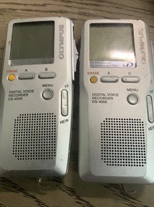 2 Olympus DS-4000 Handheld Digital Voice Recorder DSS Recorder Broken As Is - Picture 1 of 6