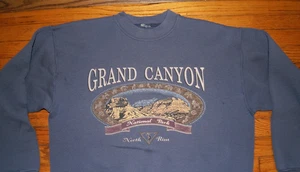 Vintage 90s Grand Canyon National Park North Rim Large Blue Crewneck Sweatshirt - Picture 1 of 8