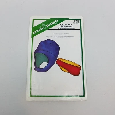 Green Pepper Polar Cap Ear Warmers Hats Sewing Pattern F787 Adult & Child XS-L - Image 1 of 4