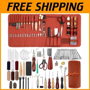 Profi Leder Bastelwerkzeug Set in Organizer Tasche - Bild 1 von 9
