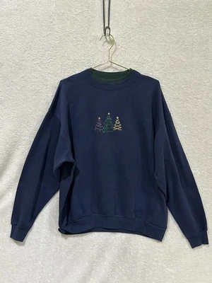 M&C Ropa Deportiva Árbol de Navidad Cuello Redondo Sudadera Suéter Para Mujer XL Azul Marino Suave Foto 1 de 4