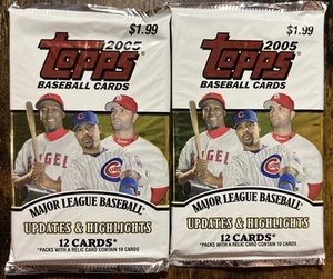 2 TOPPS 2005 UPDATES & HIGHLIGHTS FACTORY SEALED MLB BASEBALL PACK(s) - Picture 1 of 3