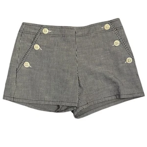 Pantalones Cortos Trina Turk Algodón Tejido Rayas Marinero Botón Talla US 4 - Imagen 1 de 4