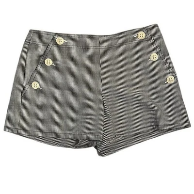 Pantalones Cortos Trina Turk Algodón Tejido Rayas Marinero Botón Talla US 4 Foto 1 de 4