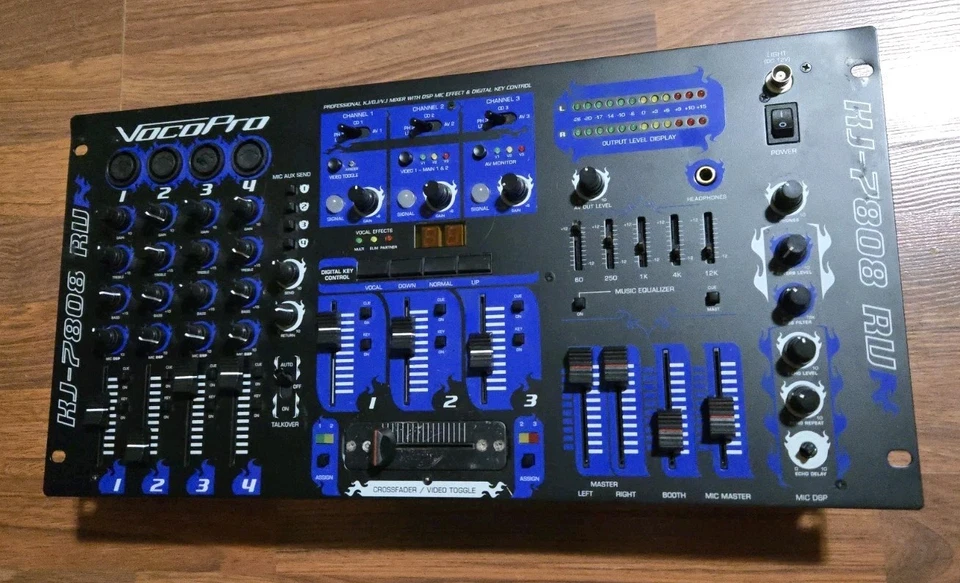 VocoPro KJ-7808 RV Professional KJ/DJ/VJ Mixer f DSP Mic Effect, Digital Key +++ - Image 1 of 4