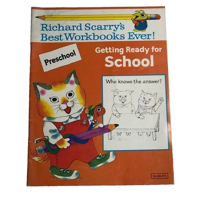 Richard Scarry's Best Workbooks Ever Getting Ready 4 School Colour In Book 1989 - Image 1 of 4