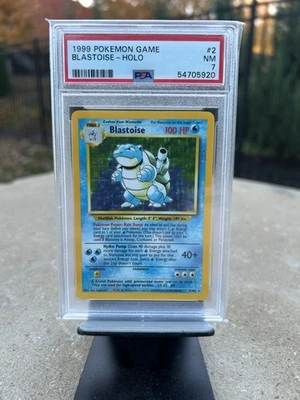 1999 PSA 7 Blastoise #2 Holo Rare Pokemon Game Base Set Unlimited NM Near Mint - Image 1 of 2
