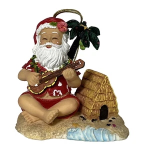 Hawaii Insel handbemalt Weihnachtsmann am Strand Ornament Hawaii Weihnachten A6 - Bild 1 von 13