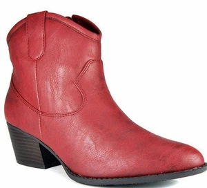Unlisted by Kenneth Cole It's A Hit Distressed Red Western Cowboy Ankle Boot 6.5 - Picture 1 of 6