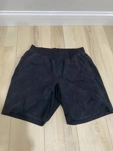 Lululemon Herren T.H.E THE kurze Shorts 9" Schrittlänge schwarz grau gefüttert gebraucht, in einwandfreiem Zustand - Bild 1 von 9