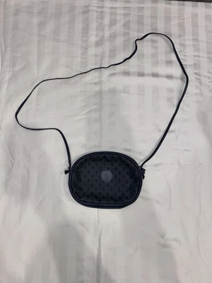 FENDI FF Logo Zucchino Navy/Black PVC Leather Pochette Mini Shoulder Bag Auth - Image 1 of 4